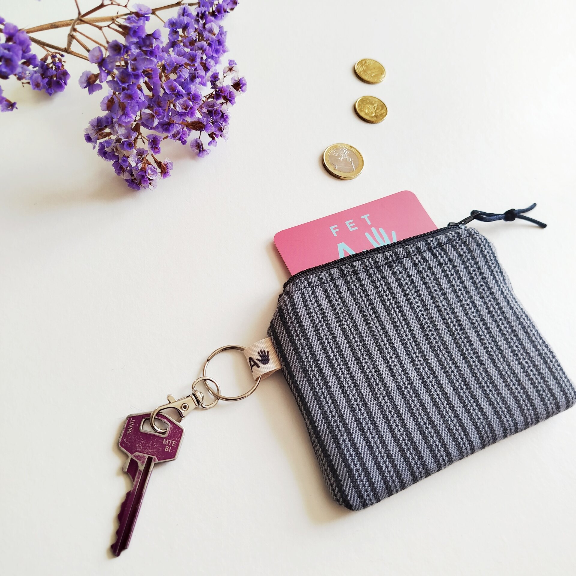 Monedero rayas gris - 5