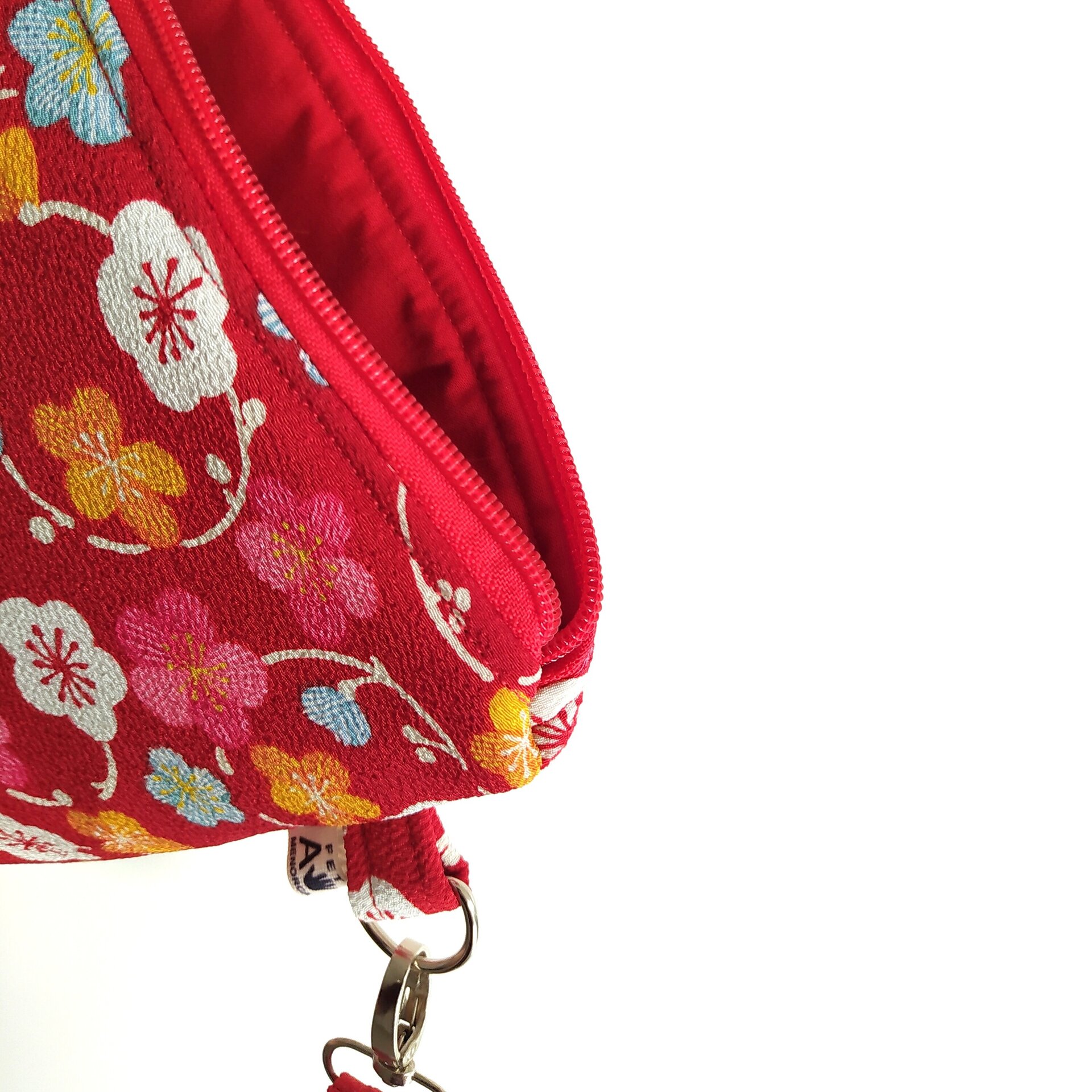 Neceser tipo clutch flores rojo - 2